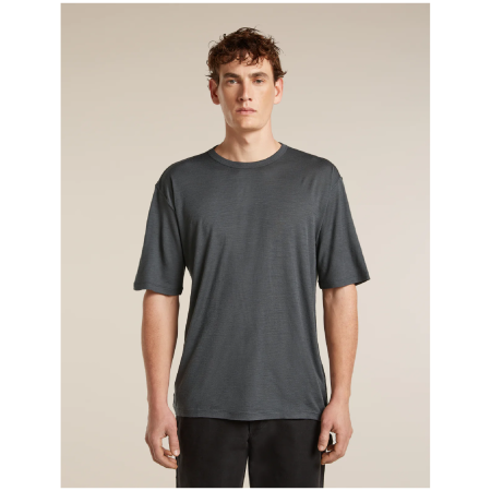 Herren-Funktionsshirt Icebreaker Merino 150 Tech Lite SS Relaxed Tee dunkelgrau OBSIDIAN