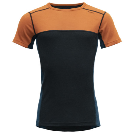 Herren-Funktionsshirt Devold Lauparen Merino 190 T-Shirt Man blau/orange Flame/Ink/Flood