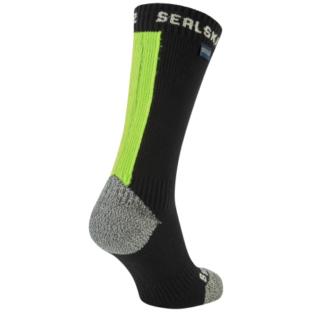 Wasserdichte Socken SealSkinz Briston schwarz/gelb Black/Neon Yellow