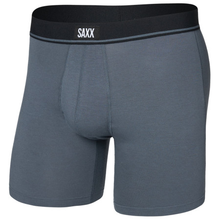 Herren-Boxershorts Saxx Essential Cotton Boxer Brief Fly grau turbulence