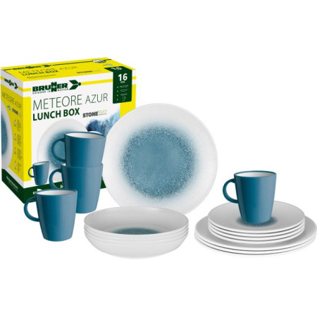 Geschirrset Brunner Lunch box Meteore weiß/blau
