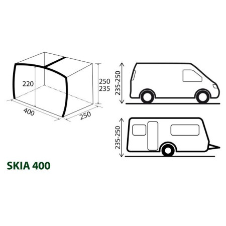 Vordach Brunner Skia 400 Aerocampin