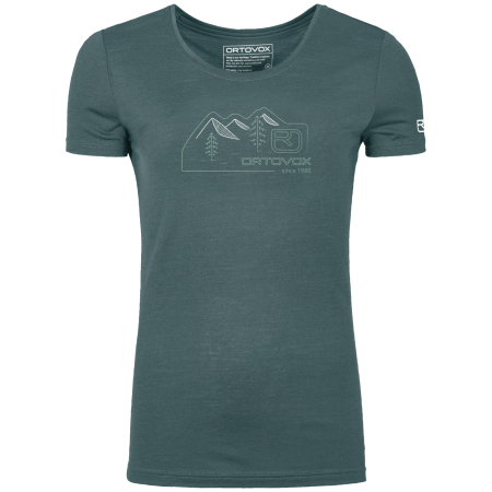 Damen-T-Shirt Ortovox 150 Cool Vintage Badge T-shirt dunkelgrau Dark Arctic Grey