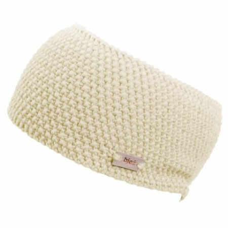 Stirnband Bjež pletená merino weiß nature