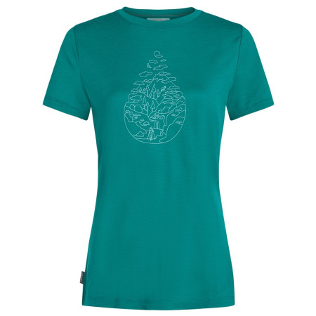 Damen-T-Shirt Icebreaker Women Merino 150 Tech Lite SS Tee Hike Path türkis Tidal Teal