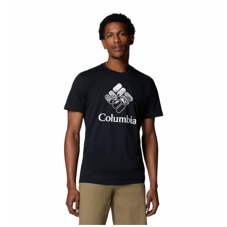 Herren-T-Shirt Columbia M Rapid Ridge™ Graphic Tee schwarz/grau Black, Heavenly Stacked Gem
