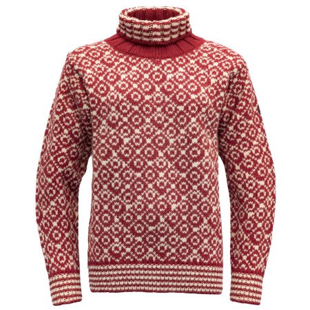 Rollkragenpullover Devold Svalbard Wool High Neck rot HINDBERRY/OFFWHITE