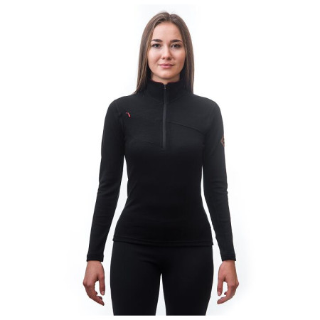 Damen-Sweatshirt Sensor Merino Upper kurzer Reißverschluss