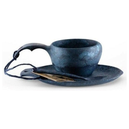 Geschenkset Kupilka Kuksa 210 ml + Teller + Löffel dunkelblau blueberry