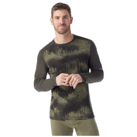 Herren-Funktionsshirt Smartwool M Classic Thermal Merino Base Layer Crew Boxed grün/schwarz north woods foggy pines