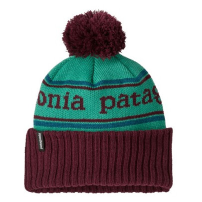 Kindermütze Patagonia K's Powder Town Beanie grün/braun Park Stripe: Solo Teal
