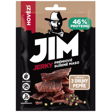 Trockenfleisch Jim Jerky Jerky Rindfleisch 3 Pfeffer 23 g