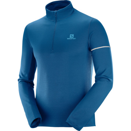 Herren-T-Shirt Salomon Agile Hz Mid M blau Poseidon/LyonsBlue