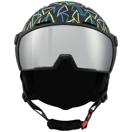 Kinder Skihelm Blizzard Flash Visor junior ski helmet schwarz black/multicolor