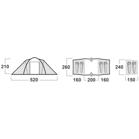 Familienzelt Husky Boston 4