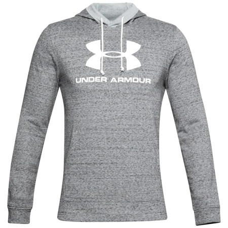 Herren-Sweatshirt Under Armour Sportstyle Terry Logo Hoodie grau EnamelBlueFullHeather//White