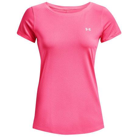 Damen-Funktionsshirt Under Armour HG Armour SS rosa/weinfarbe Pink Punk/Metallic Silver