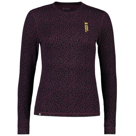 Damen-Funktionsshirt Mons Royale Cascade Merino Flex 200 Ls Winter Leopard lila WinterLeopard