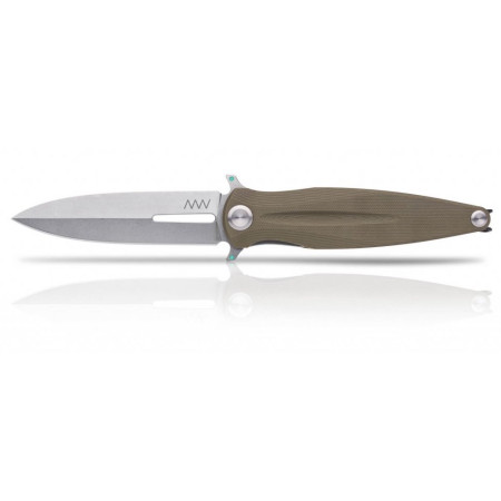 Messer Acta non verba Z400 Stonewash/G10/Liner Lock grün Olive