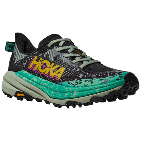 Damen Laufschuhe Hoka W Speedgoat 6 schwarz/grün Black / Aloe Vera
