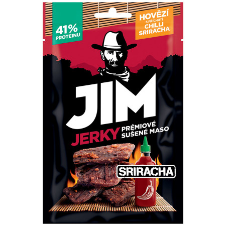 Trockenfleisch Jim Jerky Jerky Rind Chilli Sriracha 23 g