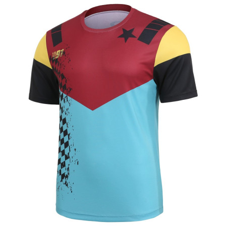 Herren Radtrikot Protective 115011-760 P-Fast Gun blau/rot dark haze