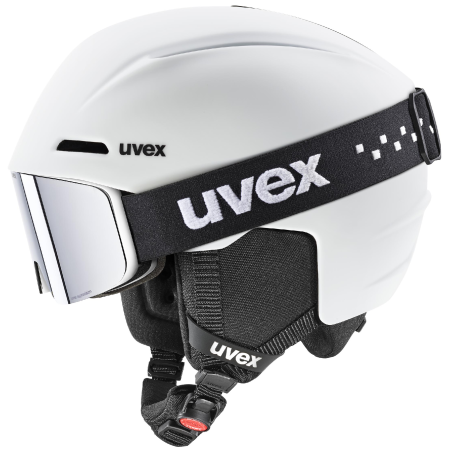 Set Helm und Brille Uvex Viti set mattweiß white matt