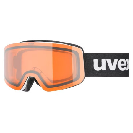 Skibrille Uvex PWDR LG schwarz/orange WHITE MATT DL/LASERGOLD-CLEAR S2