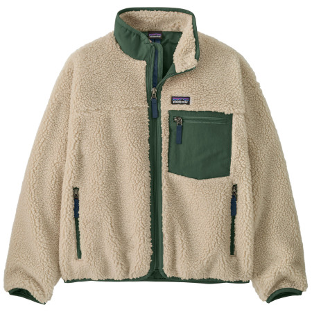 Kinder-Sweatshirt Patagonia K's Retro-X Jacket beige/grün Dark Natural w/Canopy Green