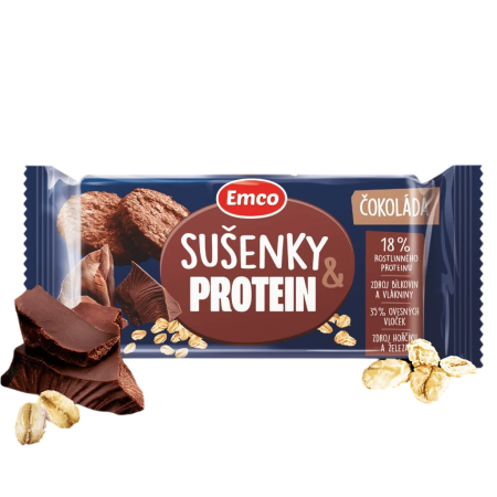 Essen für Unterwegs Emco Ovesné sušenky s čokoládou a proteinem 60g