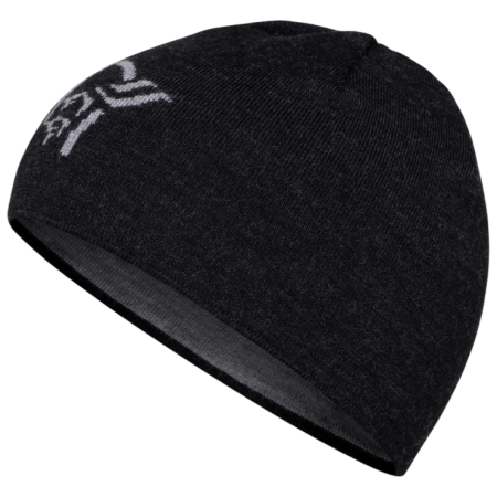 Mütze Norrona 29 light merinoUll logo Beanie schwarz Caviar Melange