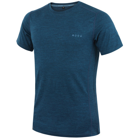 Herren-T-Shirt MOOA MerinoSilk 160 short blau lagoon blue melange