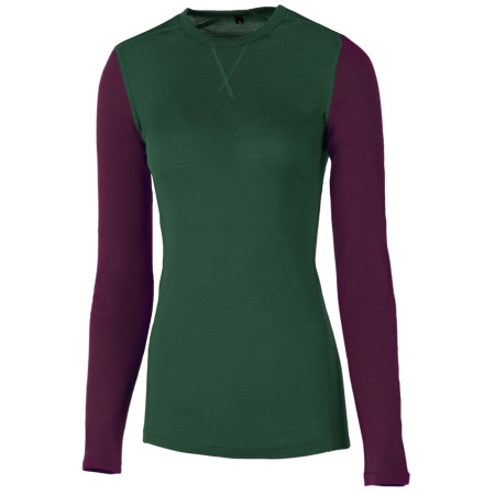 Damen-T-Shirt Warg Merino 165 Long grün/rot Green/Wine