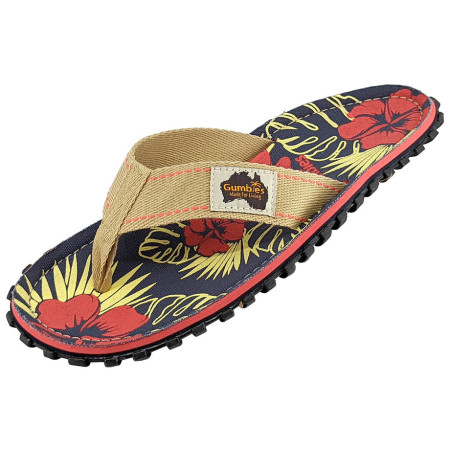 Damen Flip-Flops Gumbies Islander Denim Hibiscus