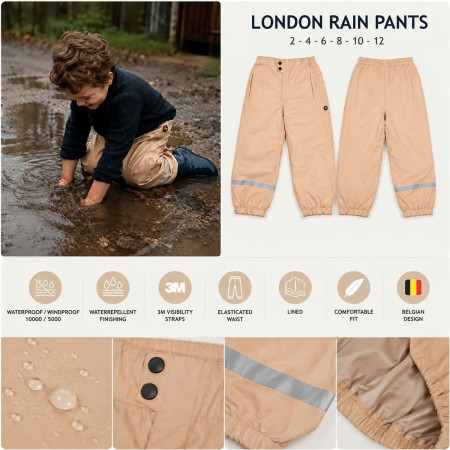 Wasserdichte Kinderhosen DucKsday Rainpants Londen/sand