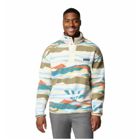 Herren-Sweatshirt Columbia Helvetia™ II Printed Half Snap Fleece weiß/blau Chalk Rogue Valley