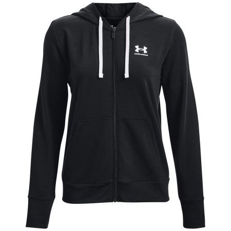 Damen-Sweatshirt Under Armour Rival Terry FZ Hoodie schwarz Black / / White