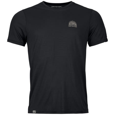Herren-Funktionsshirt Ortovox 120 Cool Tec Mtn Stripe schwarz Black Raven