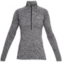 Damen-Funktionsshirt Under Armour Tech 1/2 Zip - Twist 2022 schwarz Black/Black/MetallicSilver