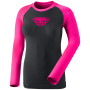 Damen-Funktionsshirt Dynafit Speed Dryarn W L/S Tee schwarz/rosa PinkGlo/