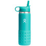 Kindertrinkflasche Hydro Flask Kids Wide Mouth 20 oz Straw Lid/Boot hellgrün mirage