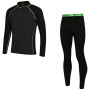 Herren-Funktionsset Zulu Merino 240 Zip Long schwarz/grün Black/Green