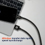 Lade- und Datenkabel Swissten Textile USB / USB-C 3 m