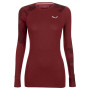 Damen-T-Shirt Salewa Cristallo Warm Amr W L/S Tee. dunkelrot 1570 - syrah