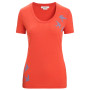 Damen-T-Shirt Icebreaker Women Tech Lite II SS Scoop Tee Swarming Shapes orange Vibrant Earth