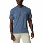 Herren-T-Shirt Columbia Tech Trail Graphic Tee blau/hellblau Dark Mountain Heather, Summits 7 Graphic