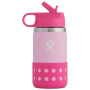 Kindertrinkflasche Hydro Flask Kids Wide Mouth 12 oz Straw Lid/Boot rosa Plumeria