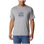 Herren-T-Shirt Columbia Tech Trail™ Front Graphic SS Tee hellgrau Cool Grey Hthr, Tested Tough PDX Graphic
