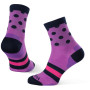 Socken Warg Happy Merino W Stripes and Dots lila Purple