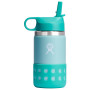 Kindertrinkflasche Hydro Flask Kids Wide Mouth 12 oz Straw Lid/Boot hellgrün dew